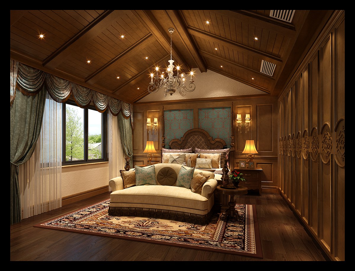 美式 别墅 卧室图片来自成都隆诚装饰公司在芙蓉汉城美式风的分享