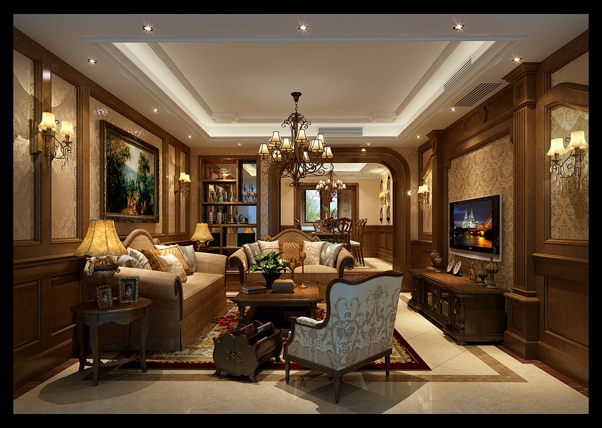 美式 别墅 客厅图片来自成都隆诚装饰公司在芙蓉汉城美式风的分享