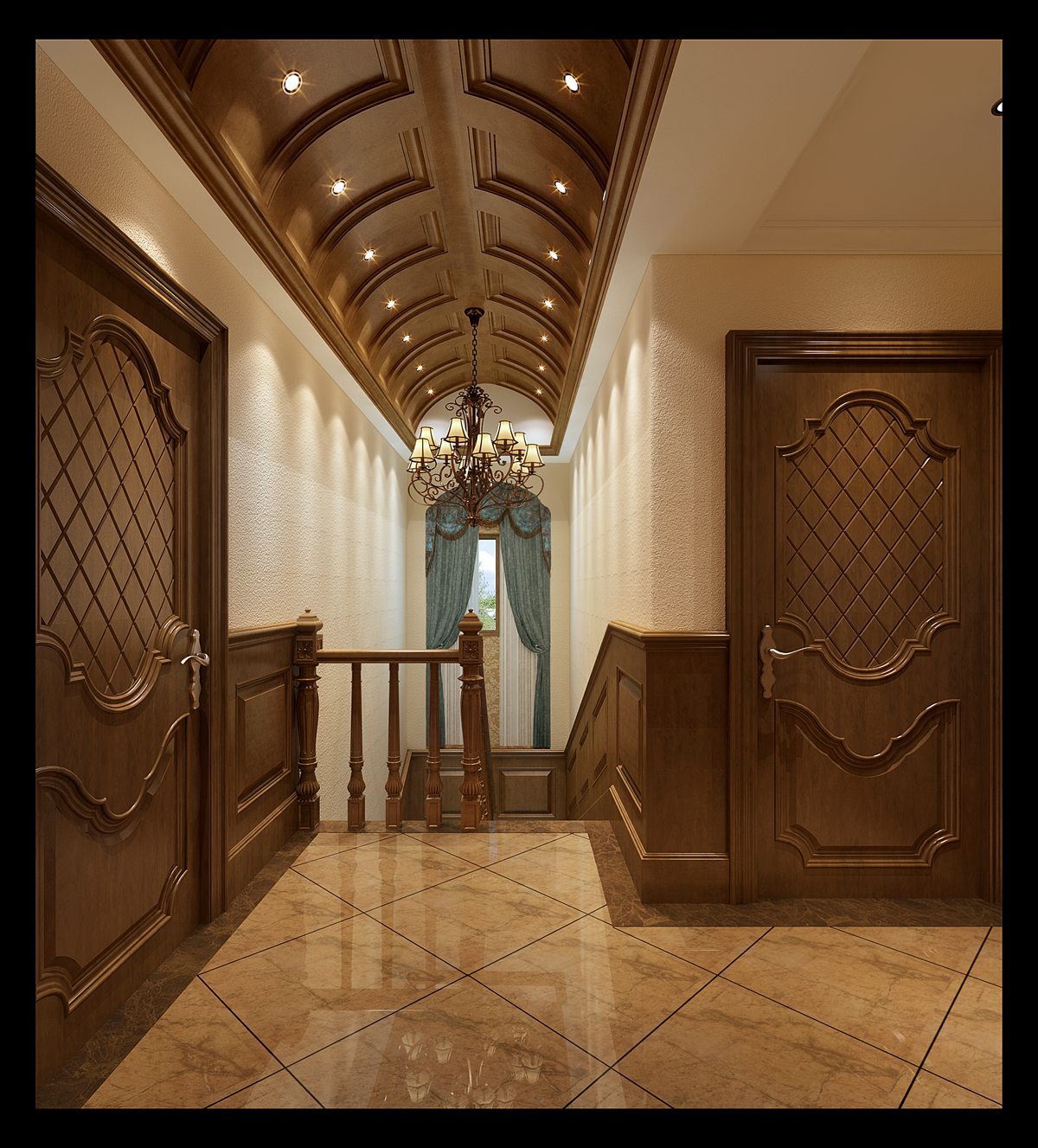 美式 别墅 楼梯图片来自成都隆诚装饰公司在芙蓉汉城美式风的分享
