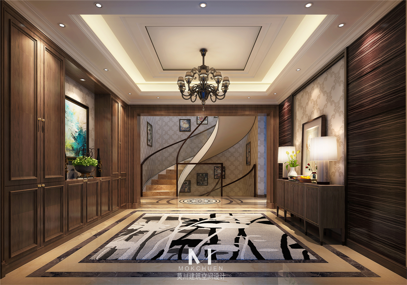 新古典风格 简单实用 别墅设计 玄关图片来自莫川王远在长沙龙湾国际-新古典风格的分享