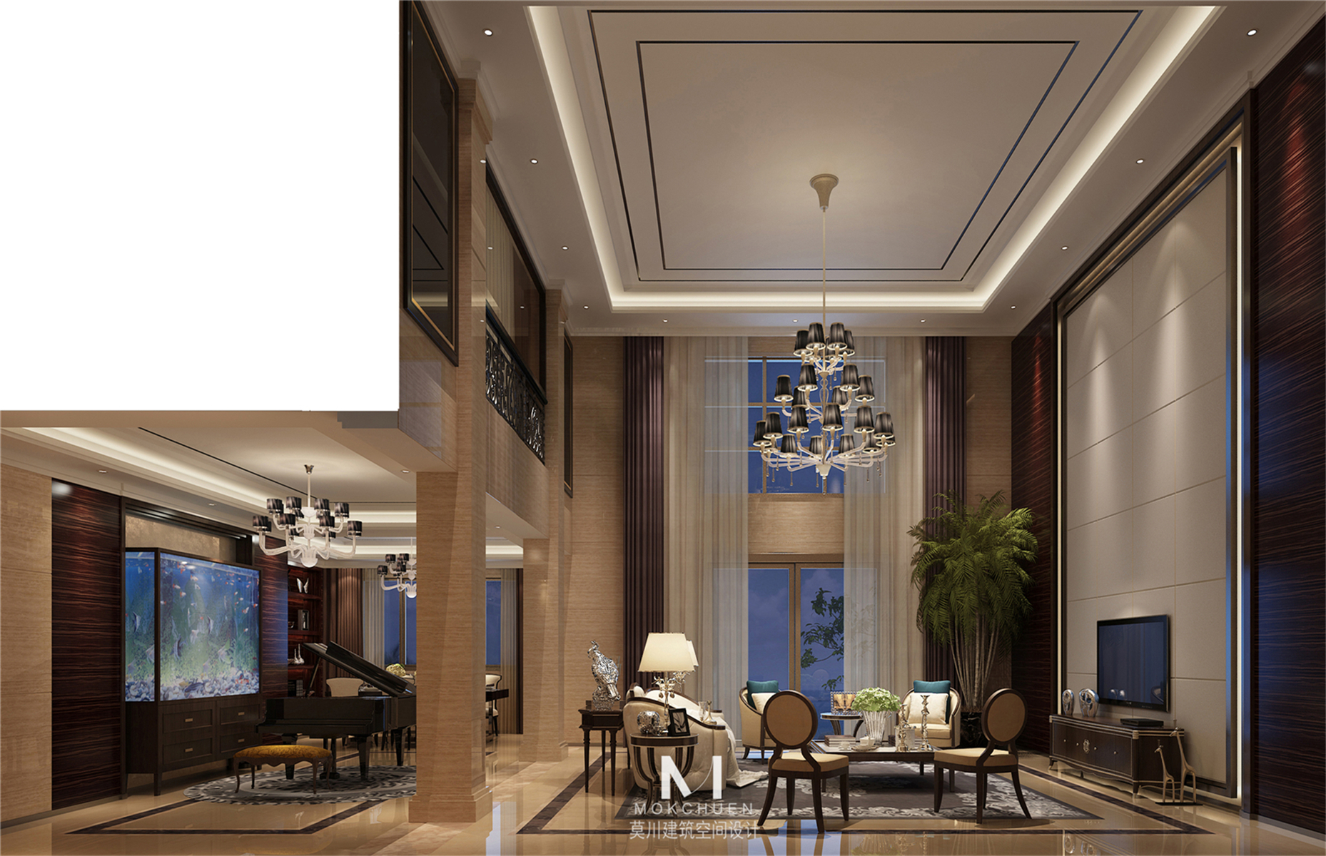 新古典风格 简单实用 别墅设计 客厅图片来自莫川王远在长沙龙湾国际-新古典风格的分享