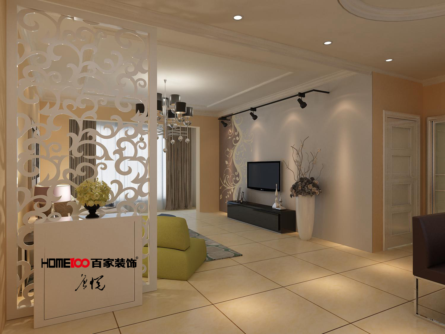 爵士意境 三居 现代风格 客厅图片来自百家设计小刘在爵士意境100平现代风格半包3.3万的分享