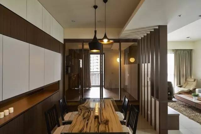 三居 日式风格 旧房改造 80后 餐厅图片来自上海实创-装修设计效果图在110平日式简约原木自然温馨家的分享
