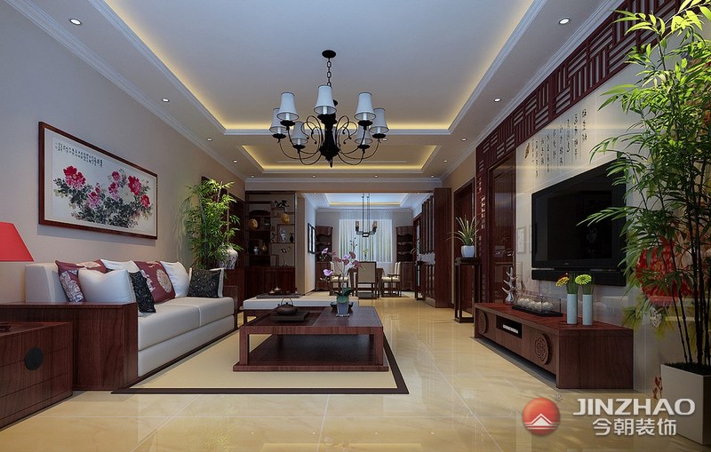 中式 客厅图片来自阿布的小茅屋15034052435在明泰领秀长风160平米--中式的分享