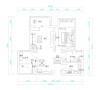 蓝堡湾装修案例90平两室两厅户型——平面布局方案图