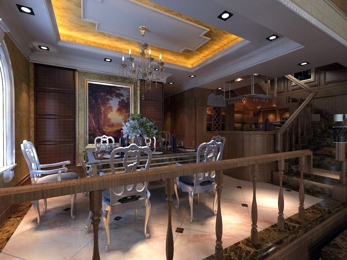 欧式 别墅 餐厅图片来自成都隆诚装饰有限公司在华阳别墅的分享