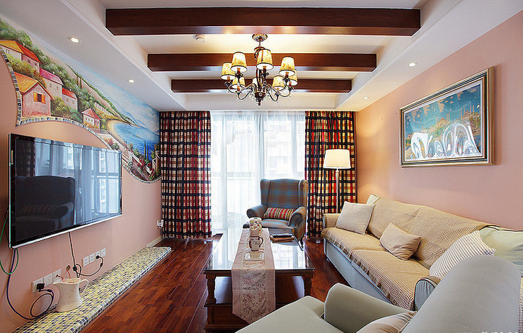 简约 三居 白领 客厅图片来自西安紫苹果装饰工程有限公司在建面101平米多彩现代简约舒适居的分享
