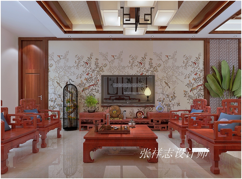 复式 中式 美式 实创 客厅图片来自快乐彩在胶南小区诺沙湾中式+美式风格的分享