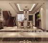 碧桂园复式241平居室布局效果图新中式风格设计案例——楼梯布局