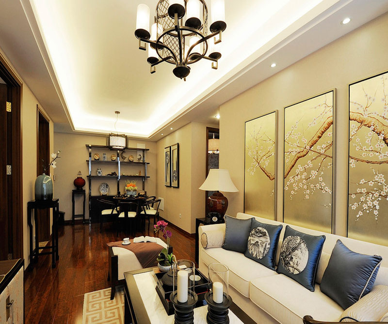 中式 新中式 混搭 三居式 客厅图片来自成都心屋装饰公司在南城都汇新中式装修案例的分享