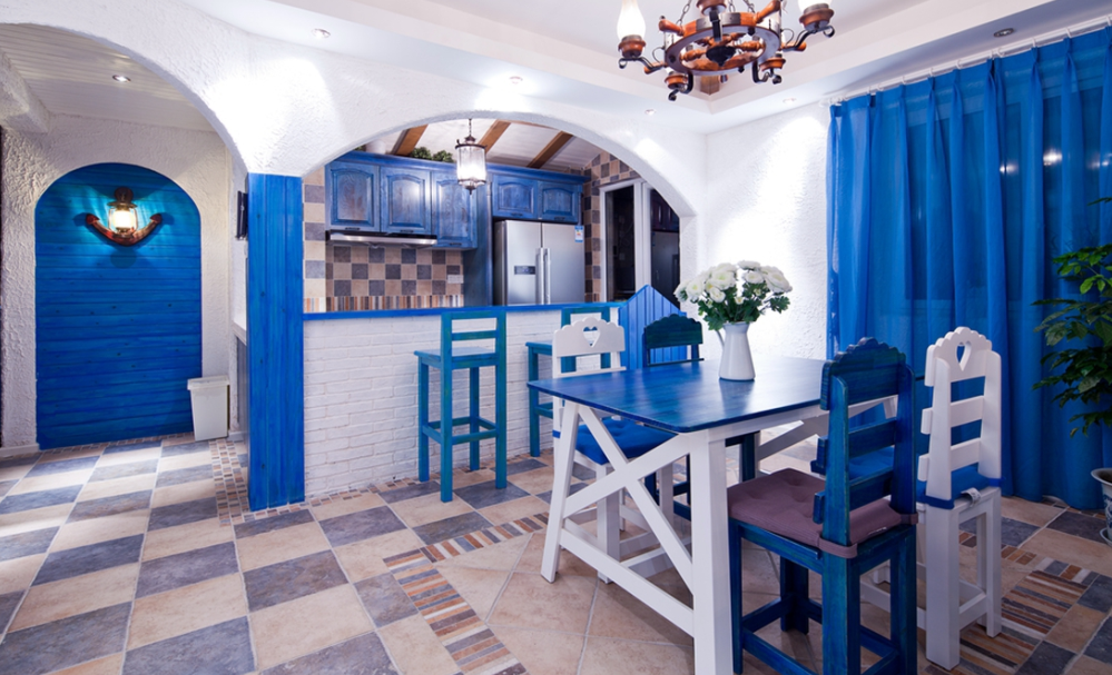 地中海 大海 风情 蓝色 餐厅图片来自一号家居网成都站在鹭湖宫的分享