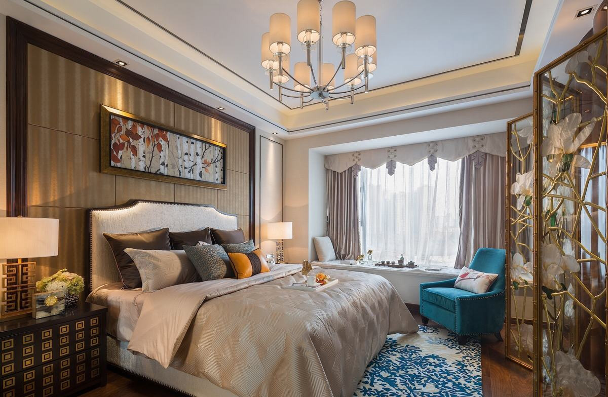 简约 中式 紫南华苑 三居 卧室图片来自一道伍禾装饰设计师杨洋在引领时尚的多彩中式设计的分享