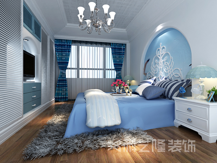 卧室图片来自天津科艺隆装饰在翠金滩美墅岛-190㎡-地中海风格的分享