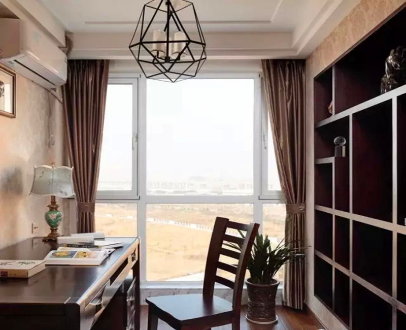 简约 混搭 新中式 三居 旧房改造 客厅 书房图片来自沙漠雪雨在110平米现代混搭新中式三居室的分享