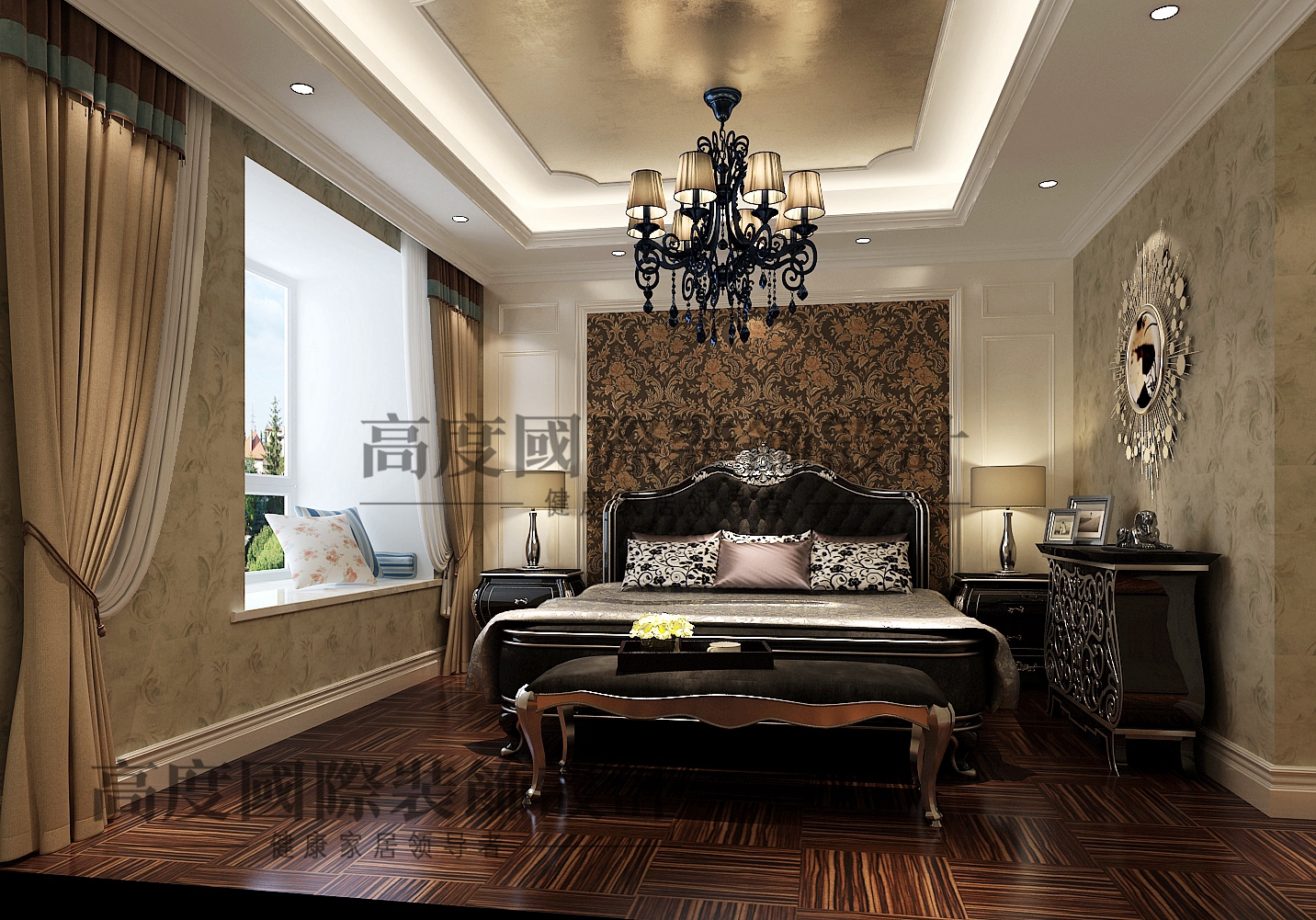 新古典装修 设计方案 装修设计 收纳 混搭 卧室图片来自成都高度国际在【高清】雍湖湾 新古典风格的分享