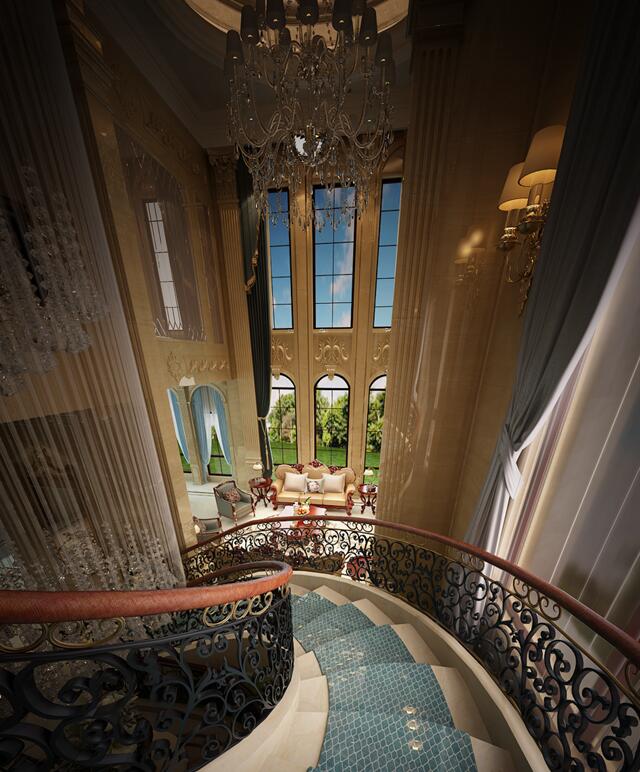 别墅 别墅设计 别墅装修 新古典 远洋LAVIE 楼梯图片来自别墅装修设计--Hy在远洋.LAVIE---新古典的分享