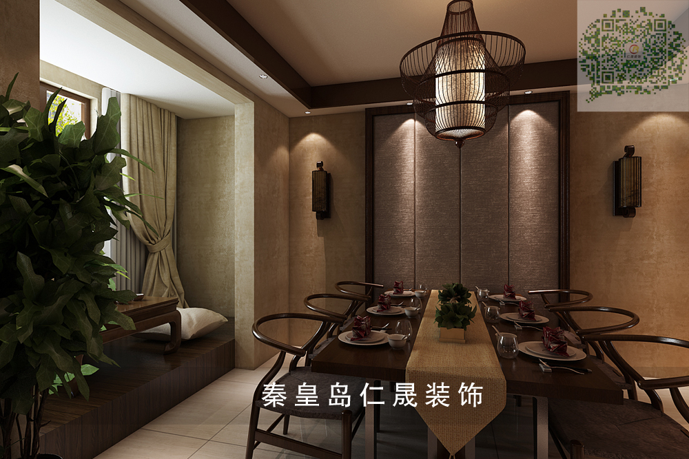 餐厅图片来自秦皇岛仁晟装饰在中式风格大平层效果图的分享