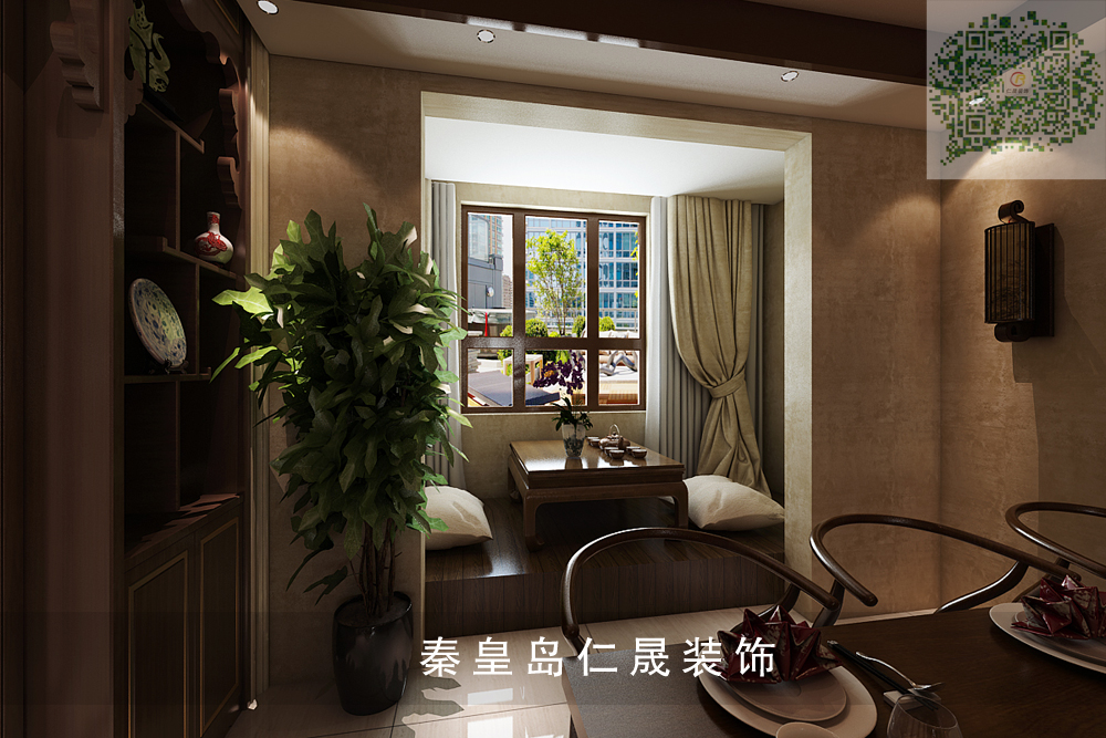 别墅 阳台图片来自秦皇岛仁晟装饰在碧景华庭中式风格的分享