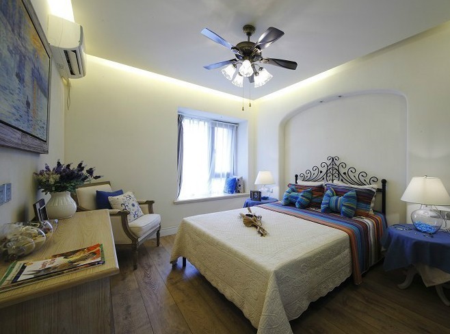 卧室图片 卧室案例 地中海 卧室图片来自成都心屋装饰公司在地中海装修案例的分享