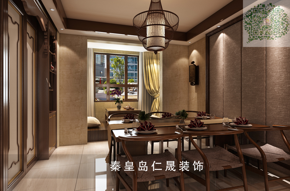 别墅 餐厅图片来自秦皇岛仁晟装饰在碧景华庭中式风格的分享