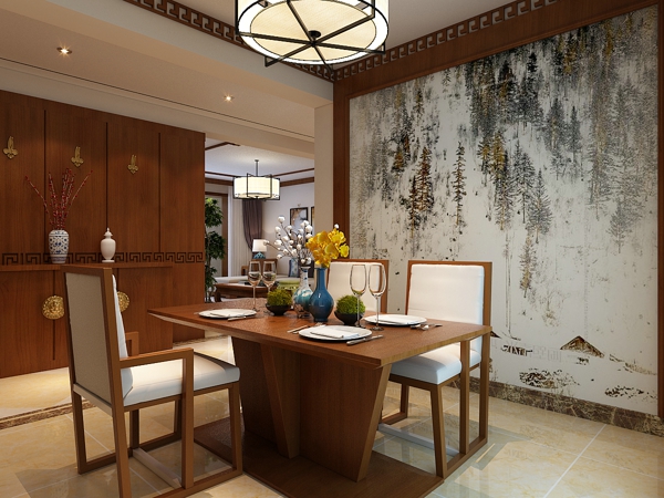 三居 80后 餐厅图片来自石家庄乐豪斯装饰公司在瀚唐124㎡中式装修效果图的分享