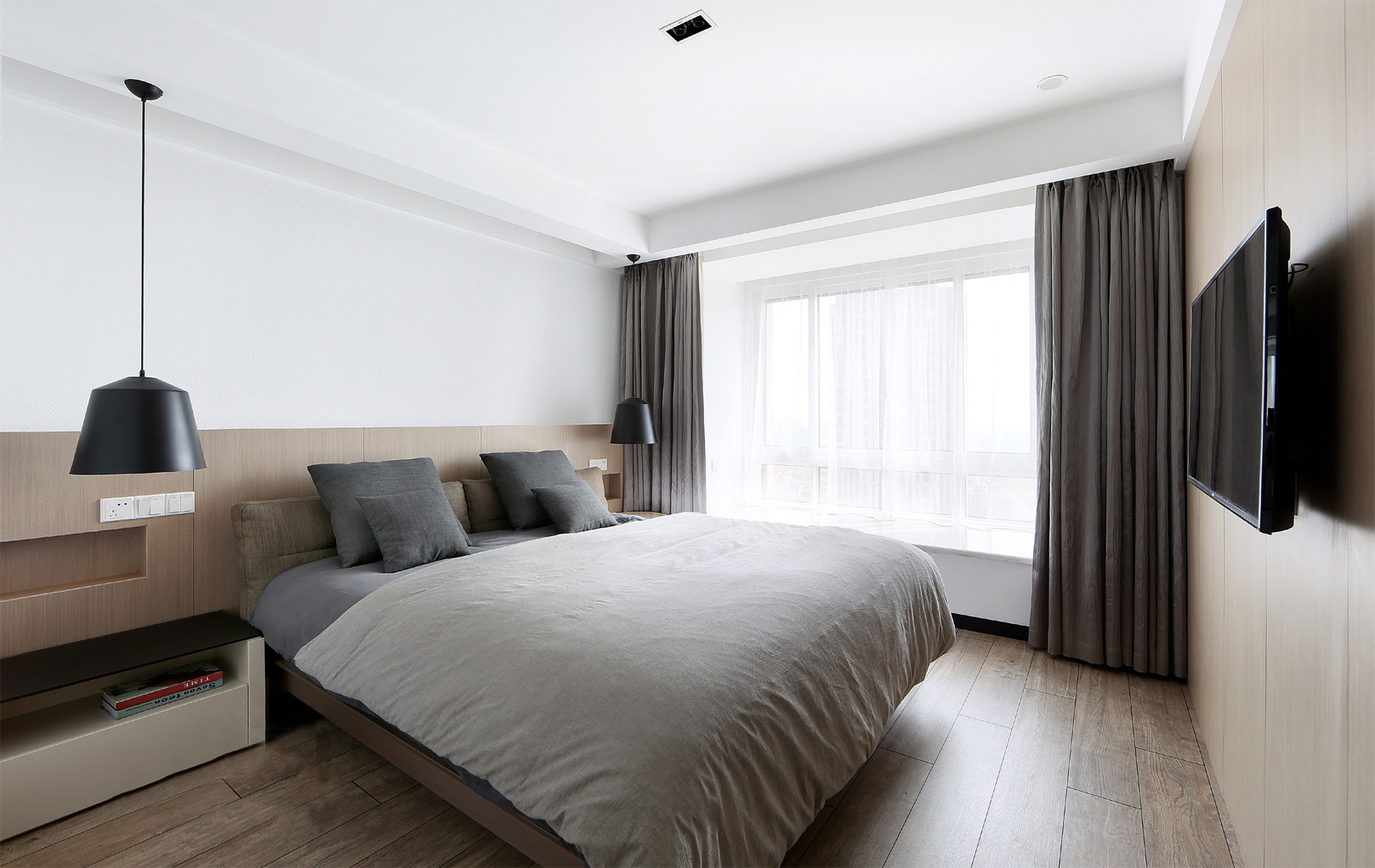 简约 白领 三居 紫金新干线 卧室图片来自一道伍禾装饰设计师杨洋在极简主义的紫金新干线的分享