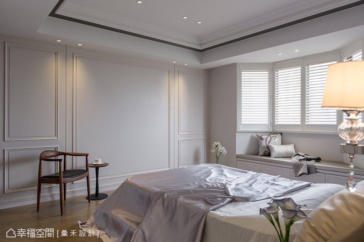 二居 新古典 旧房改造 收纳 卧室图片来自幸福空间在132平淬炼现代与新古典之美的分享