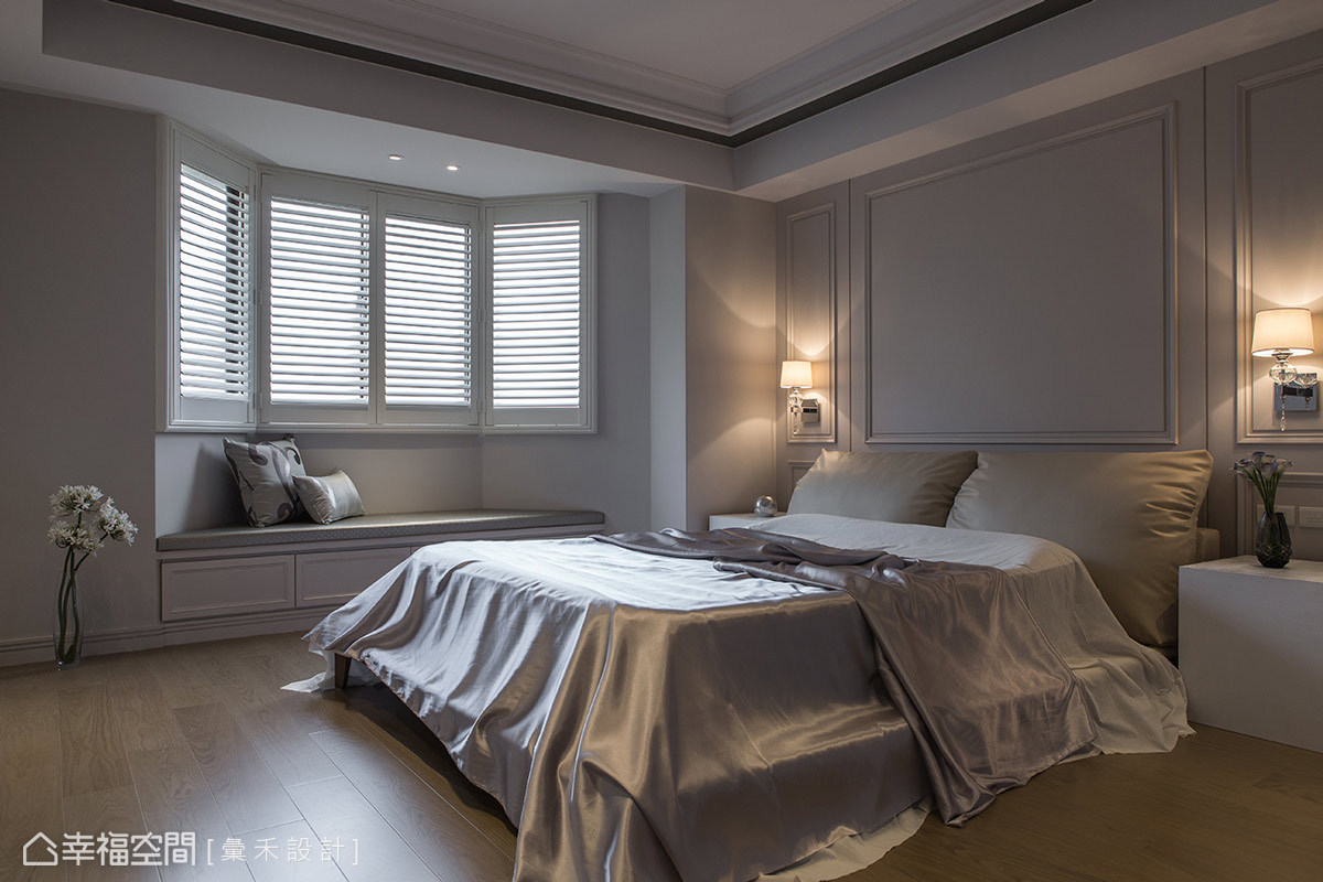 二居 新古典 旧房改造 收纳 卧室图片来自幸福空间在132平淬炼现代与新古典之美的分享