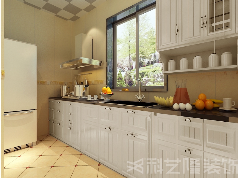 厨房图片来自天津科艺隆装饰在宸欣家园-100㎡-欧式田园风格的分享