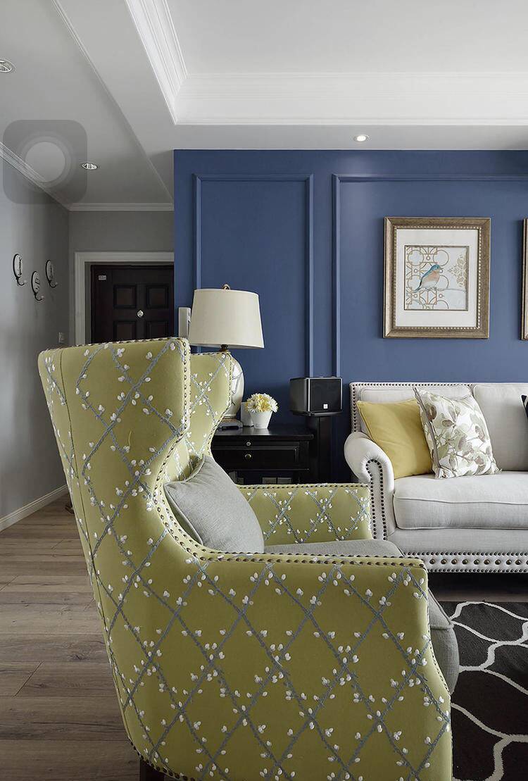 三居 简约 美式 现代 湛蓝 客厅图片来自装修早知道-在湛蓝美镜-现代美式的分享