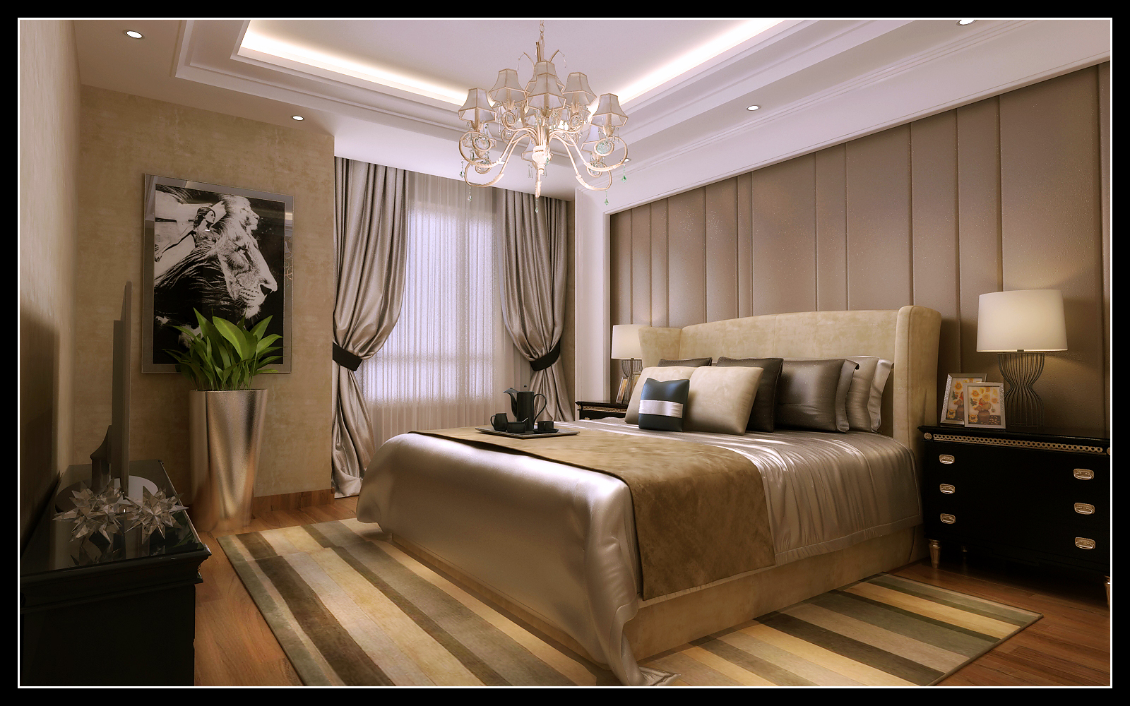 欧式 四居 凯旋门 卧室图片来自百家设计小刘在凯旋门164平简欧风格的分享