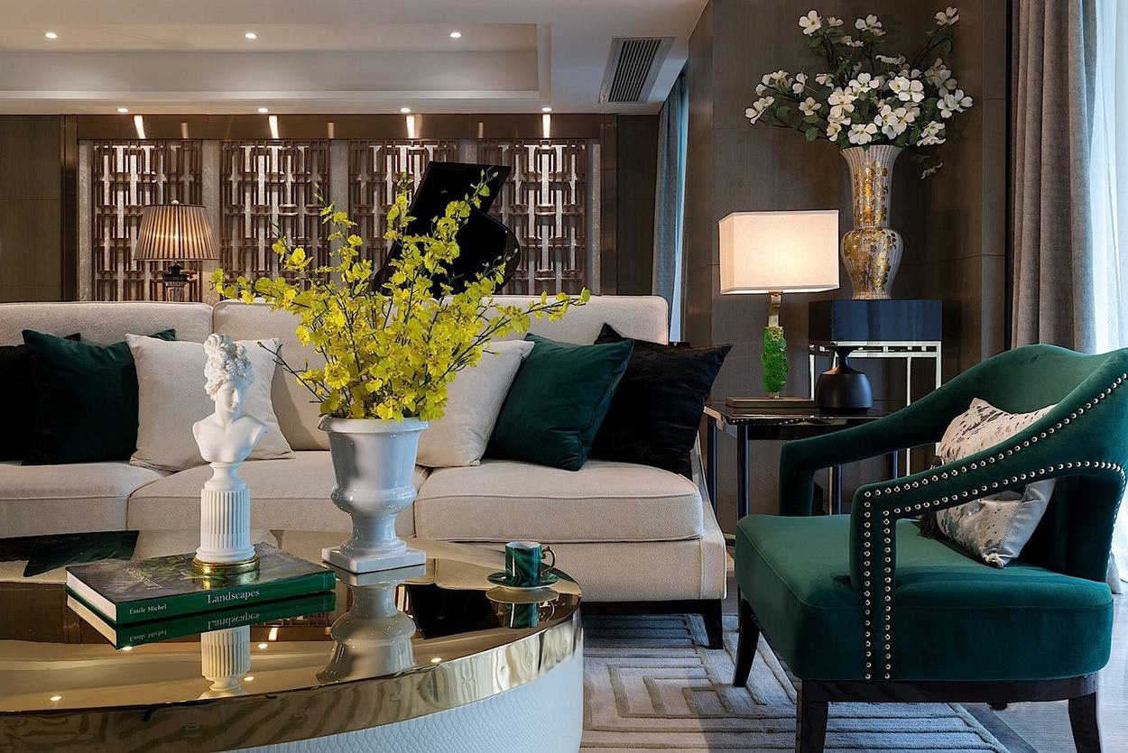 简约 北辰红橡墅 别墅 新古典 客厅图片来自一道伍禾装饰设计师杨洋在东方元素至简之美的分享