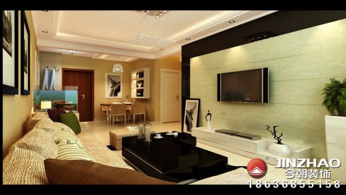简约 客厅图片来自装家美在坤泽十里城124平米现代简约风的分享