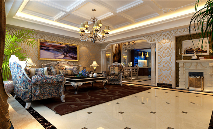 欧式 白领 收纳 小资 80后 客厅图片来自实创装饰完美家装在领秀硅谷160平欧式古典风格案例的分享