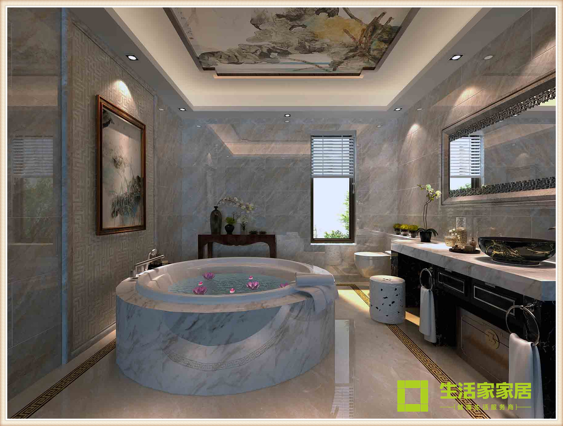 卫生间图片来自天津生活家健康整体家装在京基领墅经典、奢华新中式风格的分享