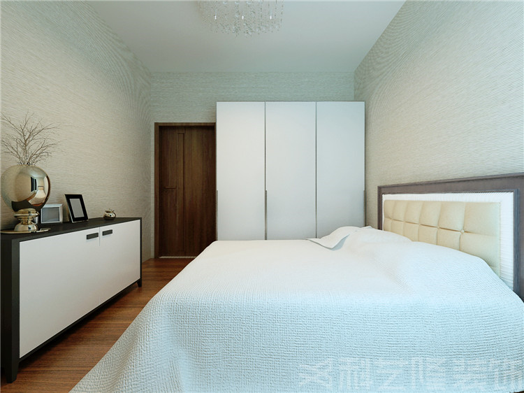 卧室图片来自天津科艺隆装饰在保利玫瑰湾-102㎡-现代简约的分享
