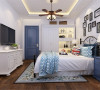 卧室则主要以淡雅的色调为基础，搭配碎花的窗帘以及床上用品，让人可以充分的享受休息的时间。