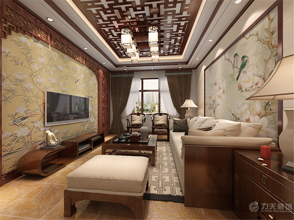 二居 白领 80后 客厅图片来自天津阳光力天建筑装饰在力天装饰 | 中信公园城 中式风格的分享