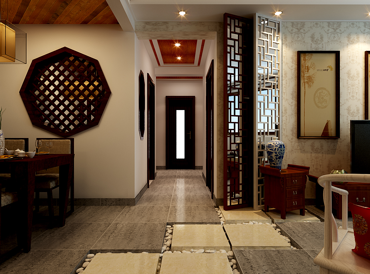 走廊 玄关 花格 其他图片来自乐豪斯装饰张洪博在天海98两室户型中式风格的分享