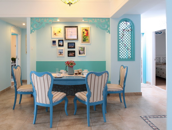 餐厅图片来自贵阳大地装饰在66m²地中海风格（万科城）的分享