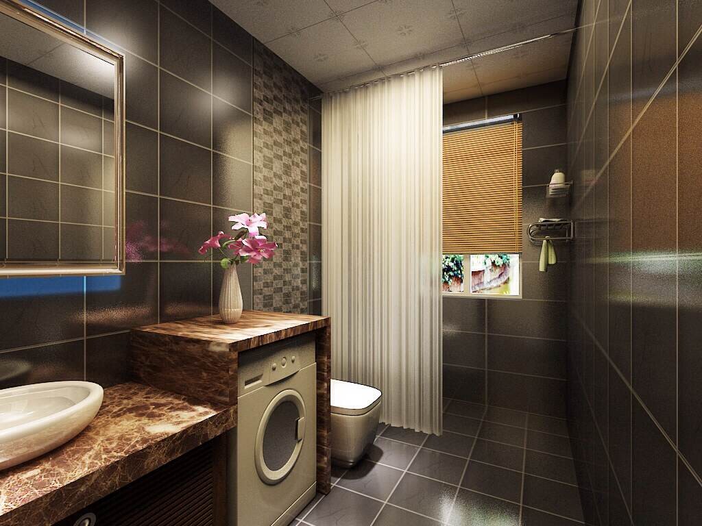 卫生间图片来自实创装饰上海公司在60平咖啡色个性空间 老房改造的分享