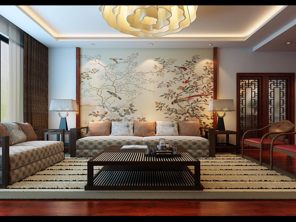 中式 中大国际 城市人家 客厅图片来自贵州城市人家装饰在127m²中式风格（中大国际）的分享