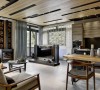大地色系的布艺沙发，简洁线条的茶几和电视柜，营造出清新淡雅的日式客厅。