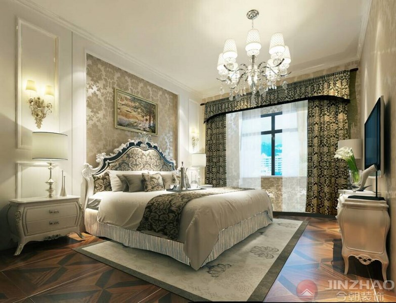 卧室图片来自装家美在奥龙湾141平米-简欧风格效果图的分享