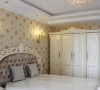 卧室中的壁纸，是图形的构成，也是对欧式的进一步诠释