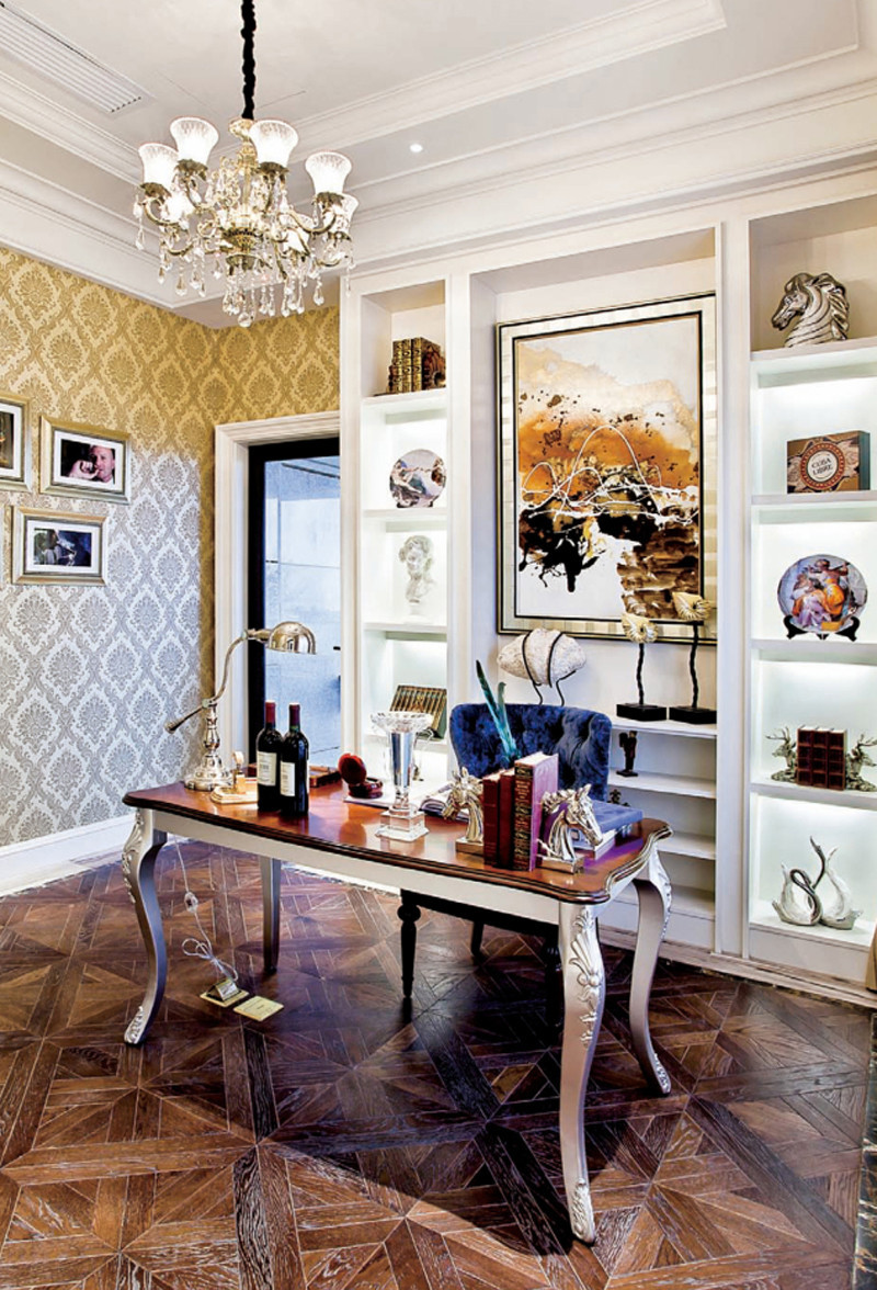 欧式 混搭 别墅 书房图片来自张勇高级室内设计师在凯德麓语欧式奢华效果风格案例的分享