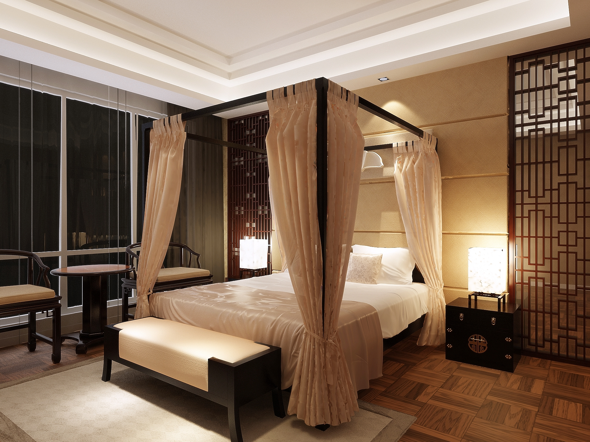 卧室图片来自施国锋在观唐别墅529新中式案例欣赏的分享