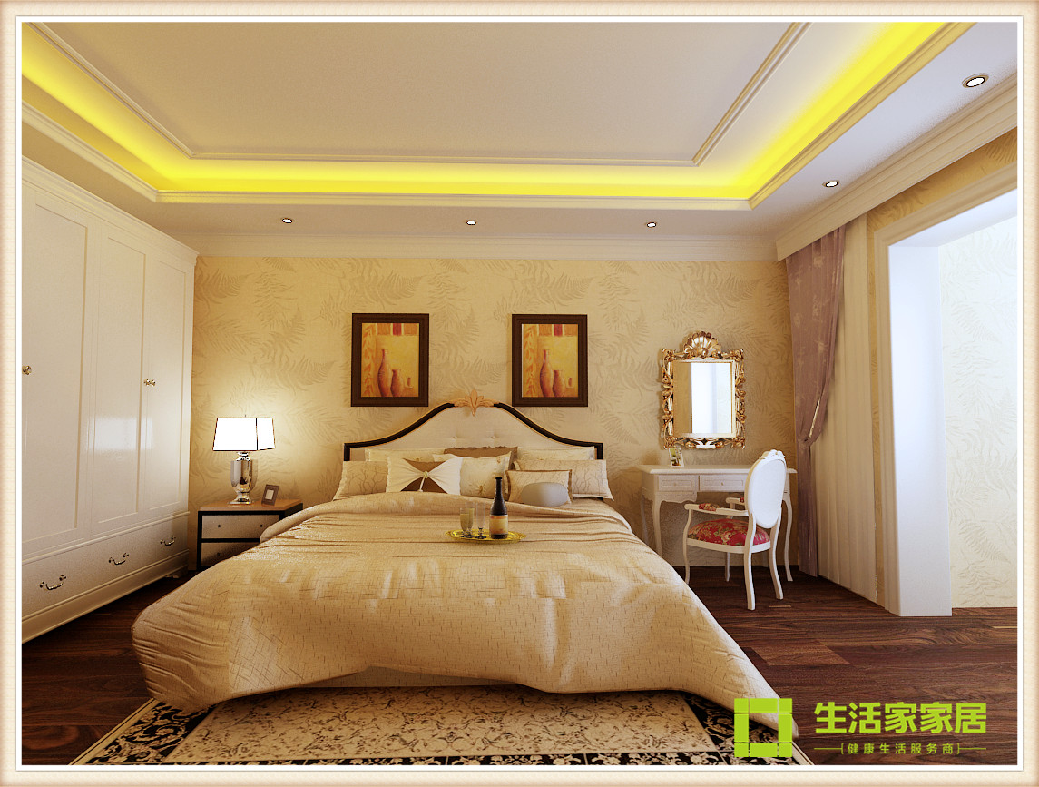 卧室图片来自天津生活家健康整体家装在海河大观新中式装修效果案例的分享