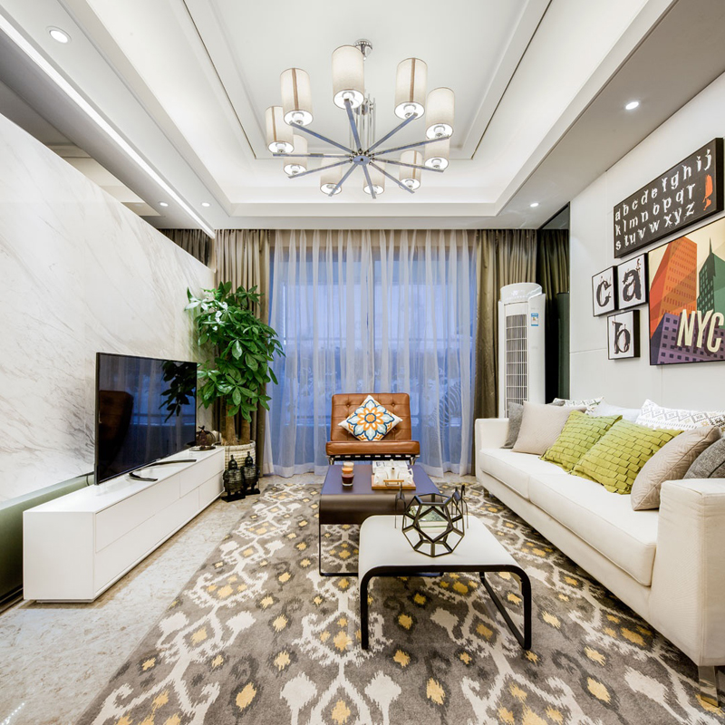 四居 简约 现代 公寓 客厅图片来自张勇高级室内设计师在润枫领尚简约清新精品案例效果的分享