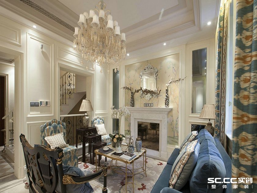 美式风格 别墅 客厅图片来自实创装饰上海公司在自在不羁的精典美式风格的分享